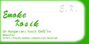 emoke kosik business card